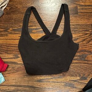 Black Cross-Back Crop Top